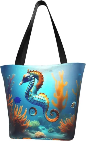 Seabed coral seahorse Cross-body Shoulder Bag, Women's One-shoulder Handbag, Weekend Travel Shopping and Playing Shoulder Bag