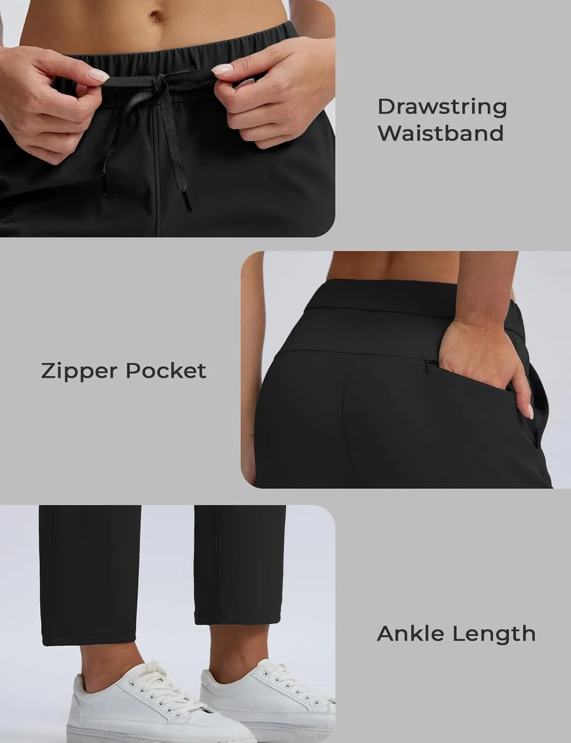 Seamaid Women's Golf Pants with Pockets 7/8 Stretch Travel Ankle Pants for Casual Athletic