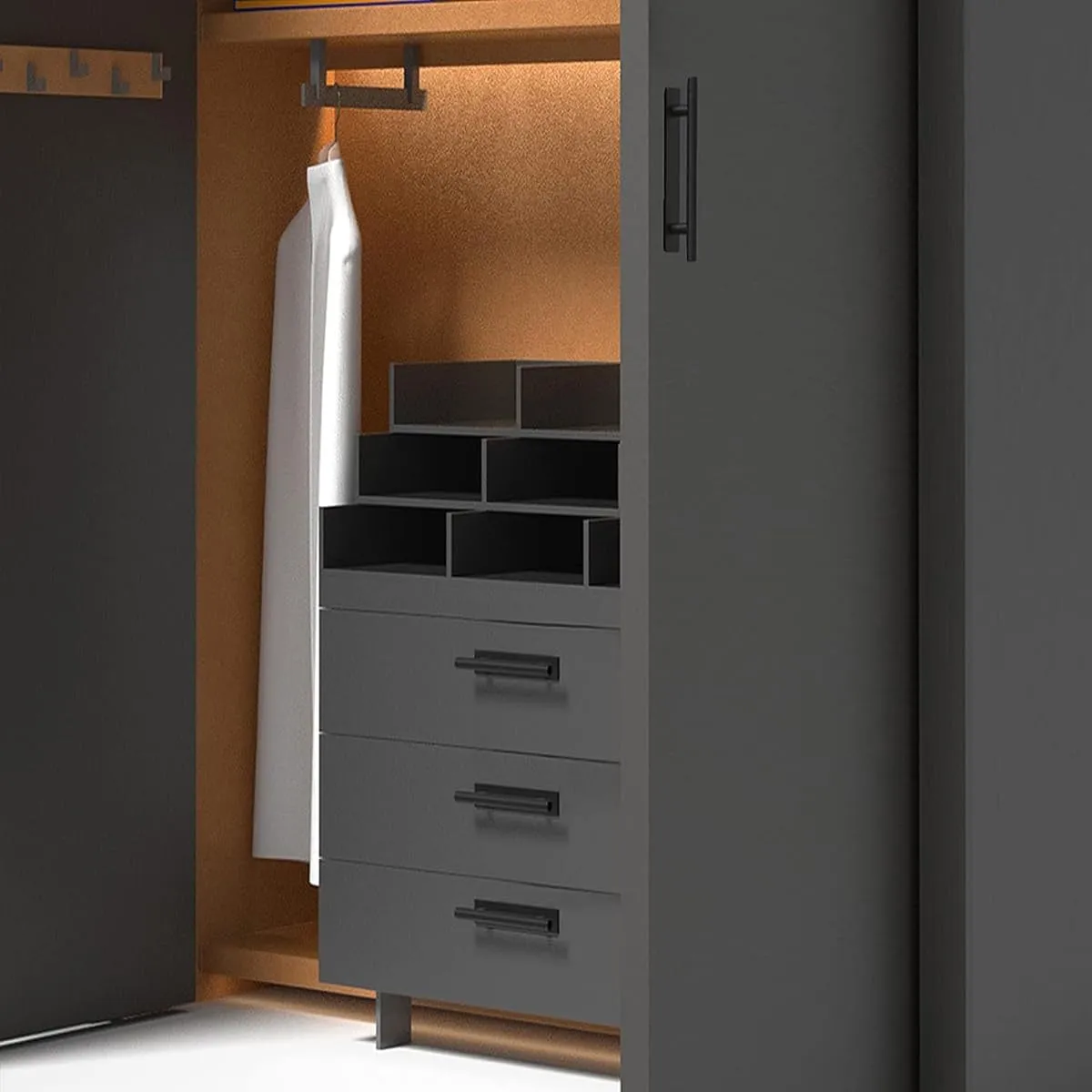 Self-Stick Push Pull Helper Black Hidden Cabinet Handles ABS Plastic Door Window Wardrobe Instant Cabinet Drawer Furniture Handles (30, Black)