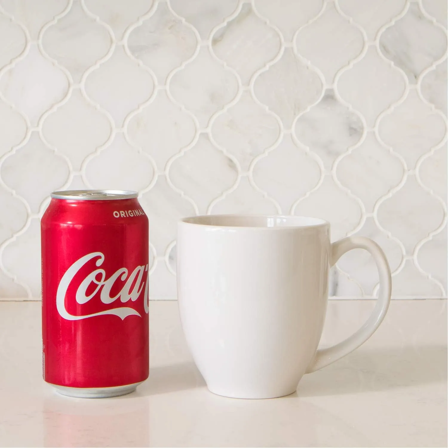 Serami 14oz Bistro White Mugs for Coffee or Tea. Large Handles and Ceramic Construction, Set of 4