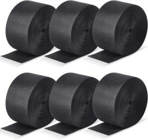 Shappy 6 Rolls 252 ft Gymnastics Mat Hook Fastener Nylon Hook for Carpet 4" Wide Hook and Loop Fasteners Hook Connector for Cheer Gym Floors Carpet Bonded Foam Seams (Black)