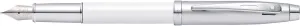 Sheaffer 100 White Lacquer Fountain Pen with Chrome Trim and Medium Nib