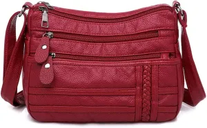 Shoulder Bag for Women, Soft PU Leather Purses with Multi Pockets Crossbody Bag Pocketbooks for Daily Use Travel