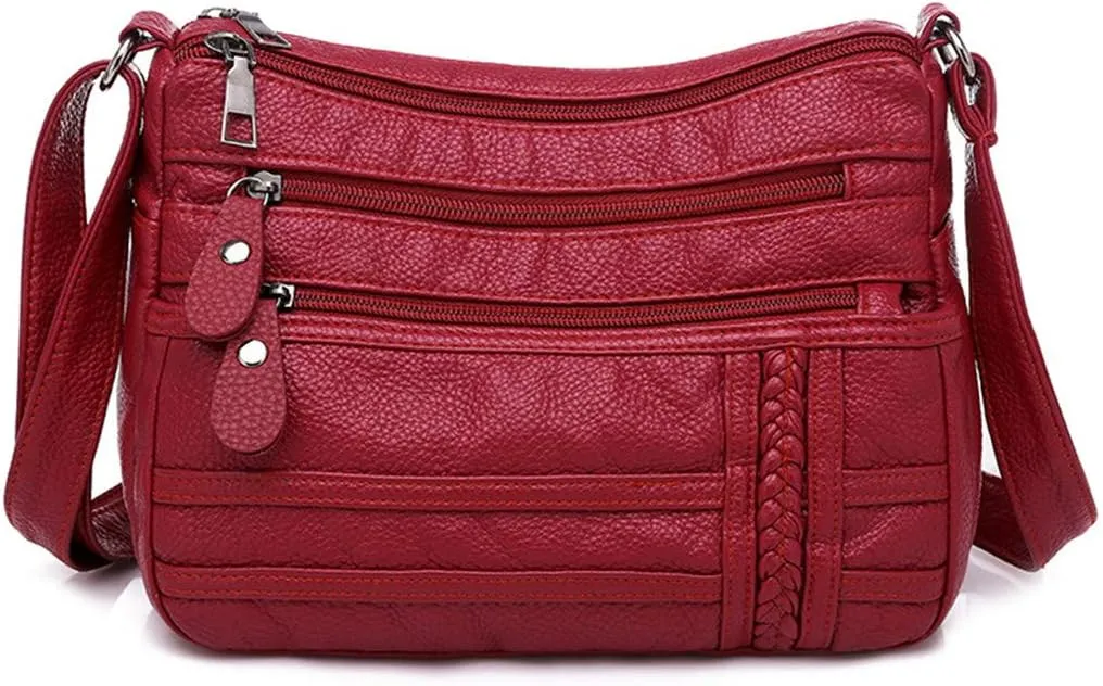 Shoulder Bag for Women, Soft PU Leather Purses with Multi Pockets Crossbody Bag Pocketbooks for Daily Use Travel