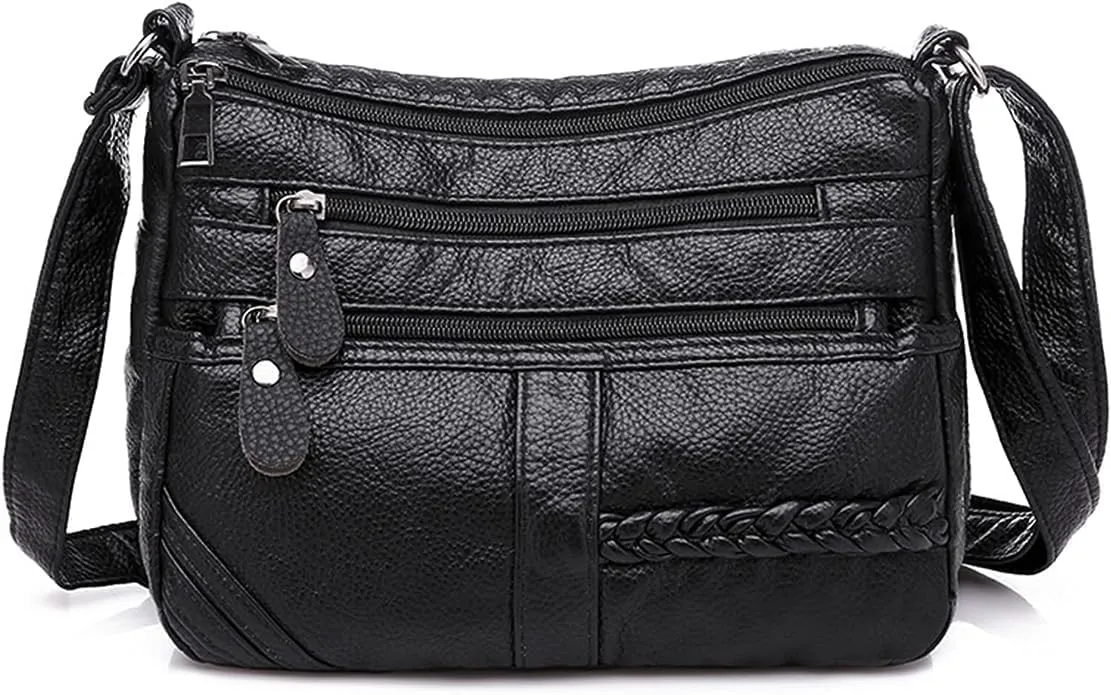 Shoulder Bag for Women, Soft PU Leather Purses with Multi Pockets Crossbody Bag Pocketbooks for Daily Use Travel