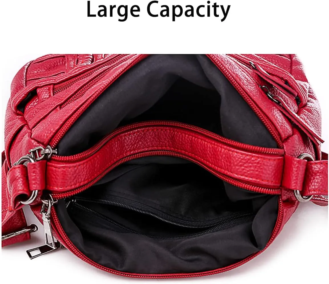 Shoulder Bag for Women, Soft PU Leather Purses with Multi Pockets Crossbody Bag Pocketbooks for Daily Use Travel