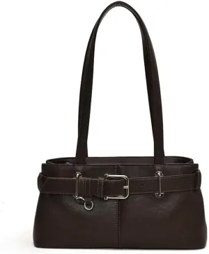 Shoulder Bag for Women,Vegan Leather Work Bag Trendy Luxury Hobo bag Designer Handbags Top Handle Bag with Belt Buckle