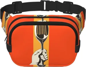 Shovel in hand Fitness travel shoulder bag, fashionable and casual waist bag, square double-layer waist bag