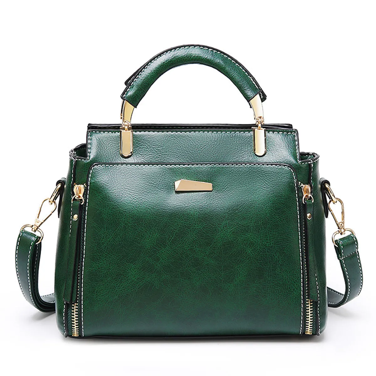 Simple Handbags For Women, Zipper Decor Crossbody Bag, Top Handle Purse For Dating