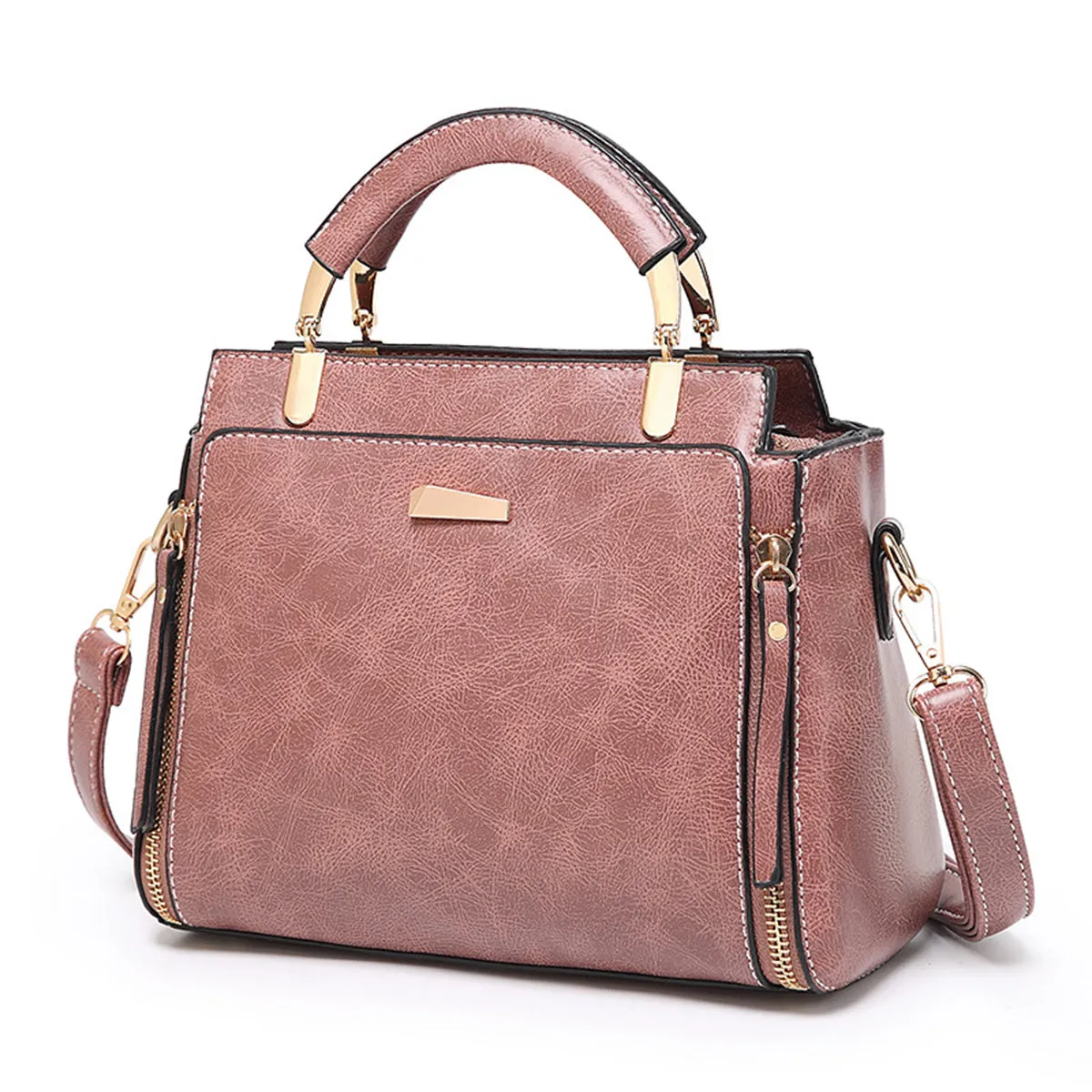 Simple Handbags For Women, Zipper Decor Crossbody Bag, Top Handle Purse For Dating