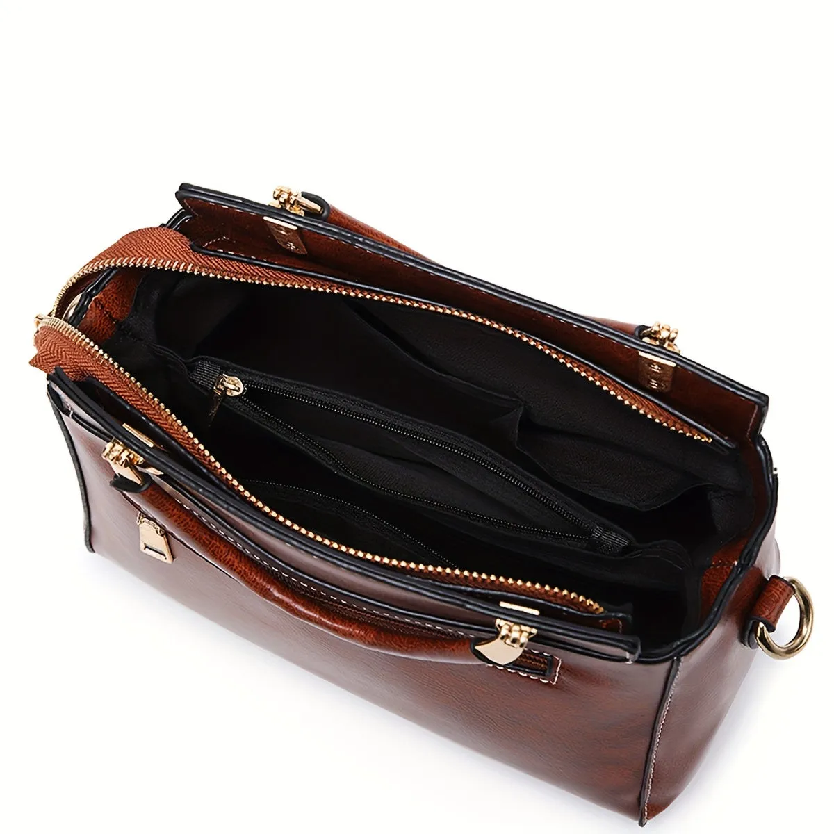 Simple Handbags For Women, Zipper Decor Crossbody Bag, Top Handle Purse For Dating