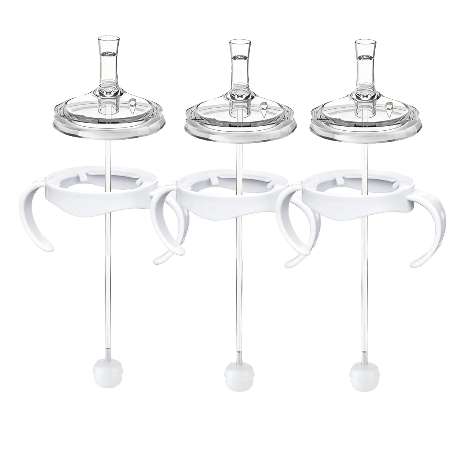 Sippy Cup Conversion Kit for Philips Avent Natural Baby Bottles, Soft Straw top and Weighted Sippy Cup Transition Kit with Handles for Kids, Pack of 3