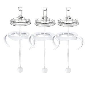Sippy Cup Conversion Kit for Philips Avent Natural Baby Bottles, Soft Straw top and Weighted Sippy Cup Transition Kit with Handles for Kids, Pack of 3