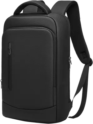 Slim Business Laptop Backpack for Men 15.6 Inch Computer Lightweight Anti-Impact Protection Travel Backpacks Water Resistant Laptop Bag for Work Office College-Black