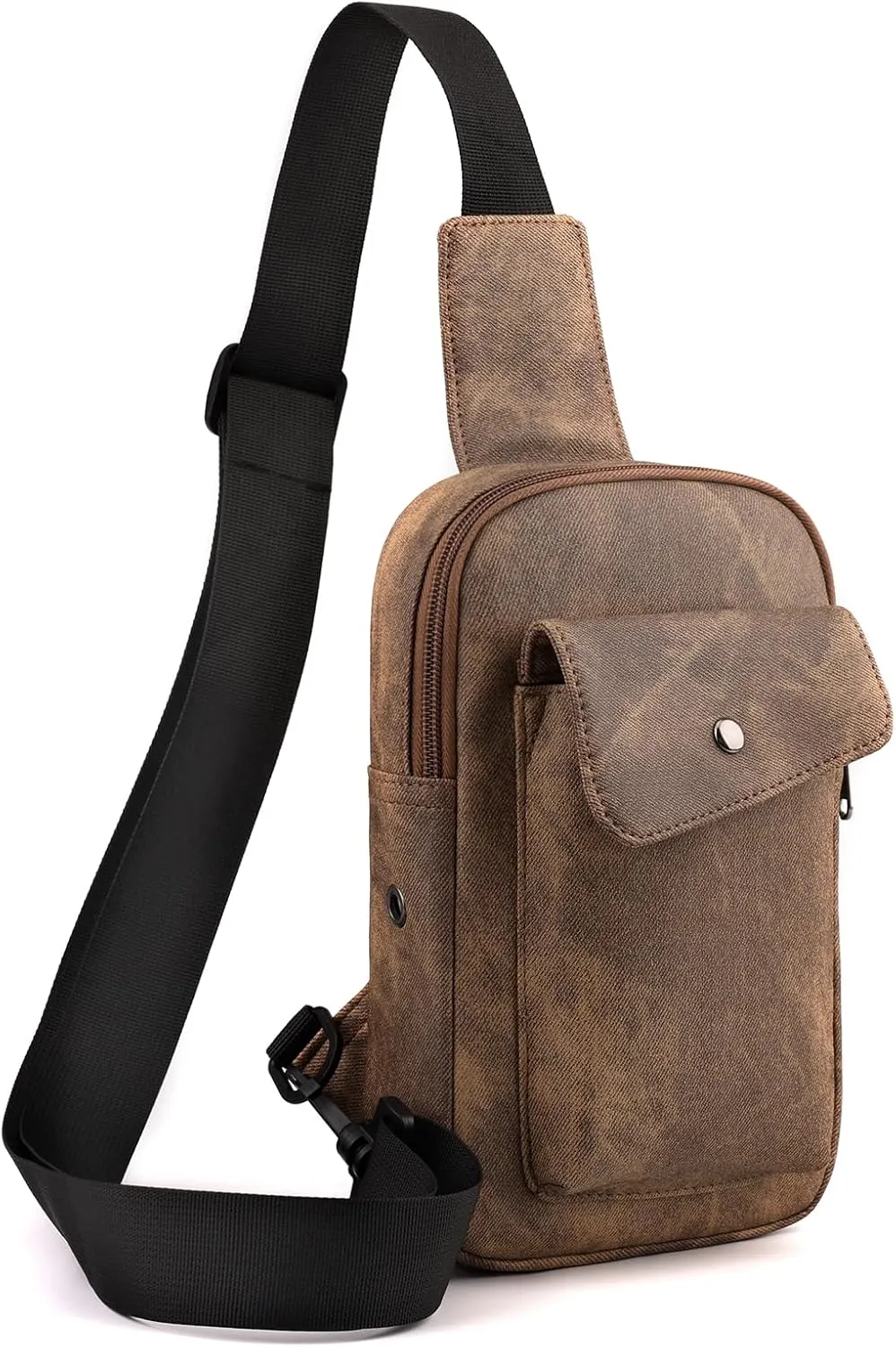 Sling Bag Crossbody Small Daypack: Anti-theft Travel Shoulder Mini Backpack Brown- Women Men