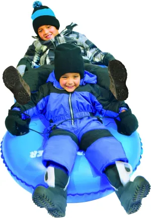 Slippery Racer 60 Inch AirDual Adults and Kids Inflatable Sledding Snow Tube Sled Rider with 4 Reinforced Handles for 2 Riders, Blue