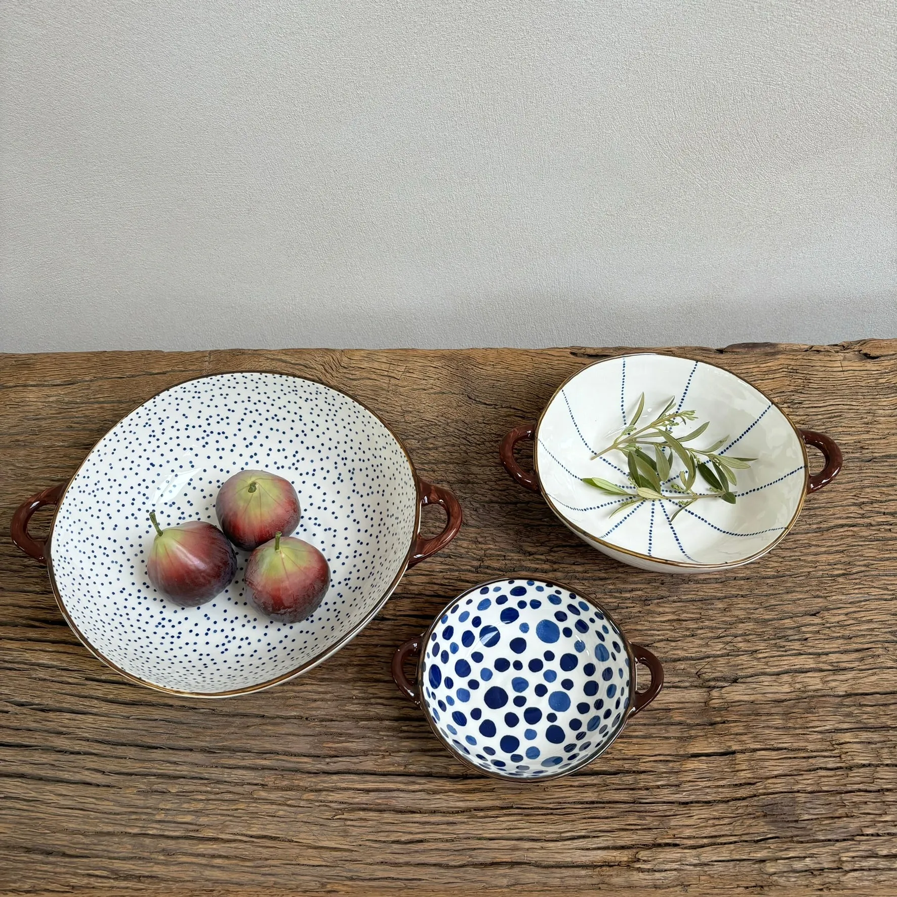 Small Ceramic Dots Serving Bowl