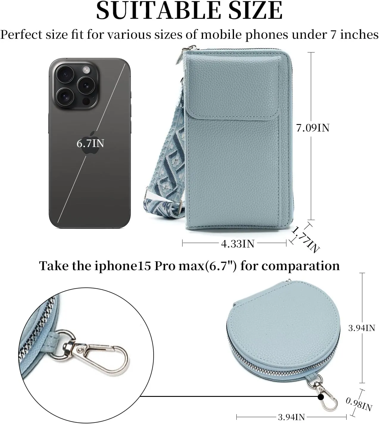 Small Crossbody Bags for Women Trendy Vegan Leather Cell Phone Purse Wallet Bag Handbag with Coin Purse &Card Slots