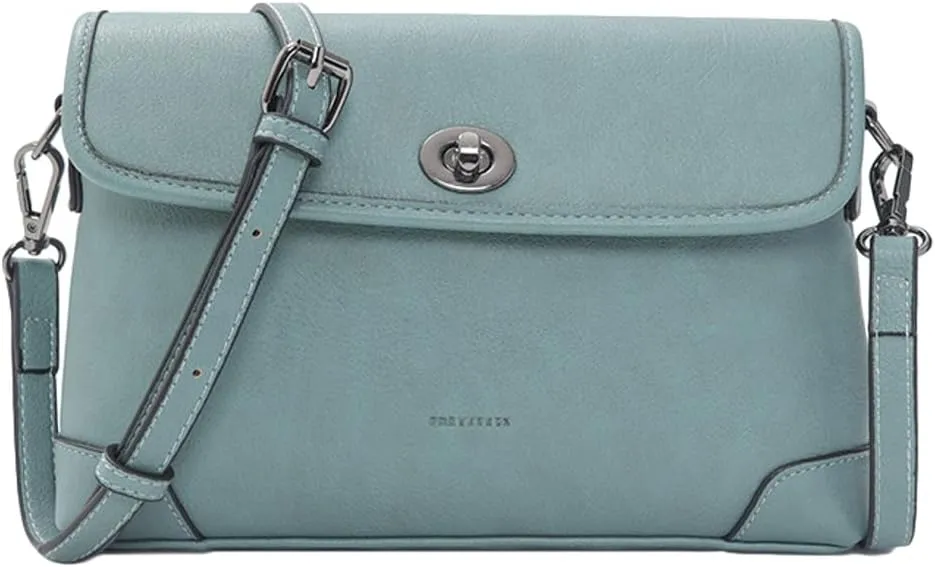 Small Crossbody Bags for Women Trendy Vegan Leather Ladies Tote Satchel Purses Turn Buckle Shoulder Handbags