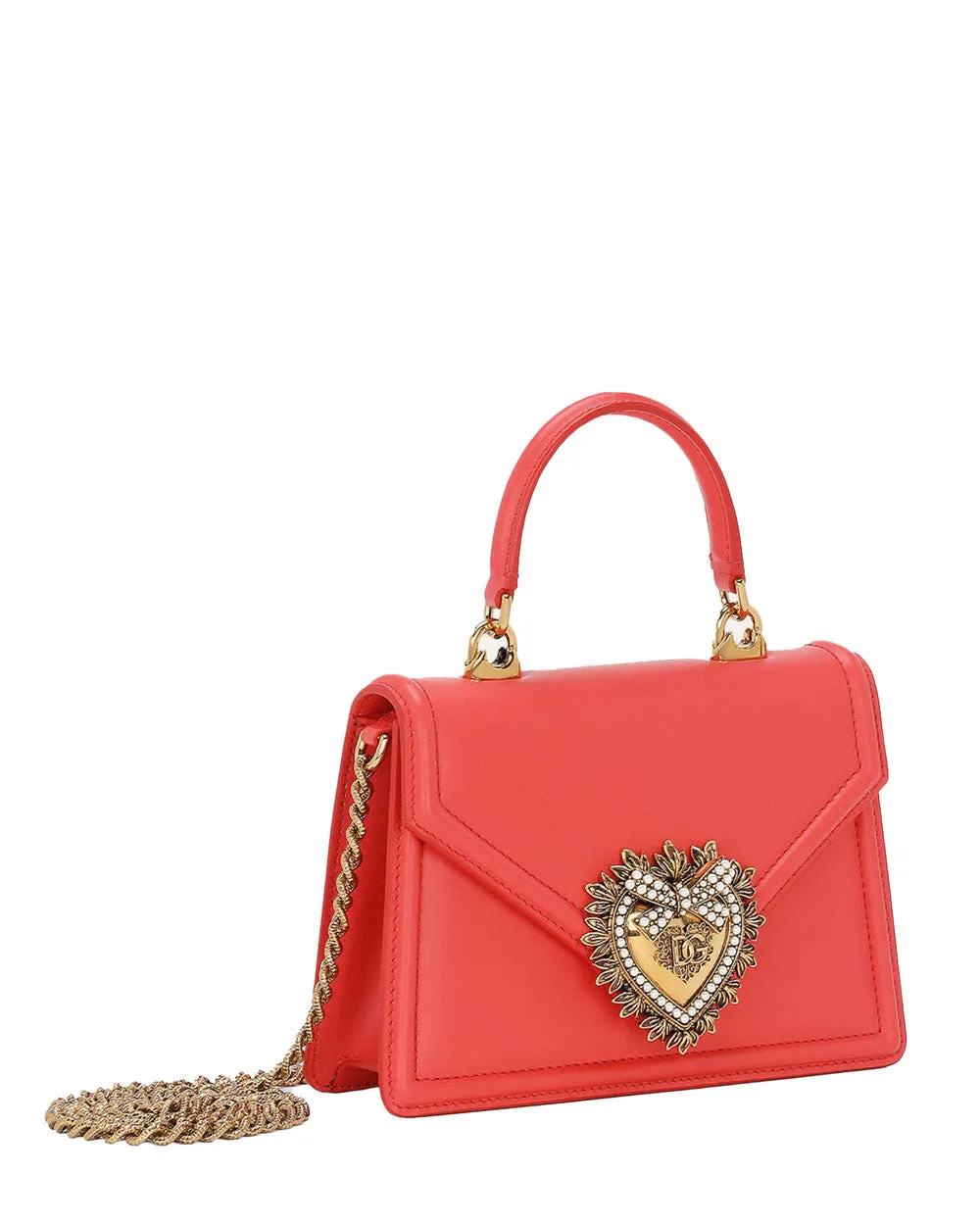 Small Devotion Top Handle Bag in Coral