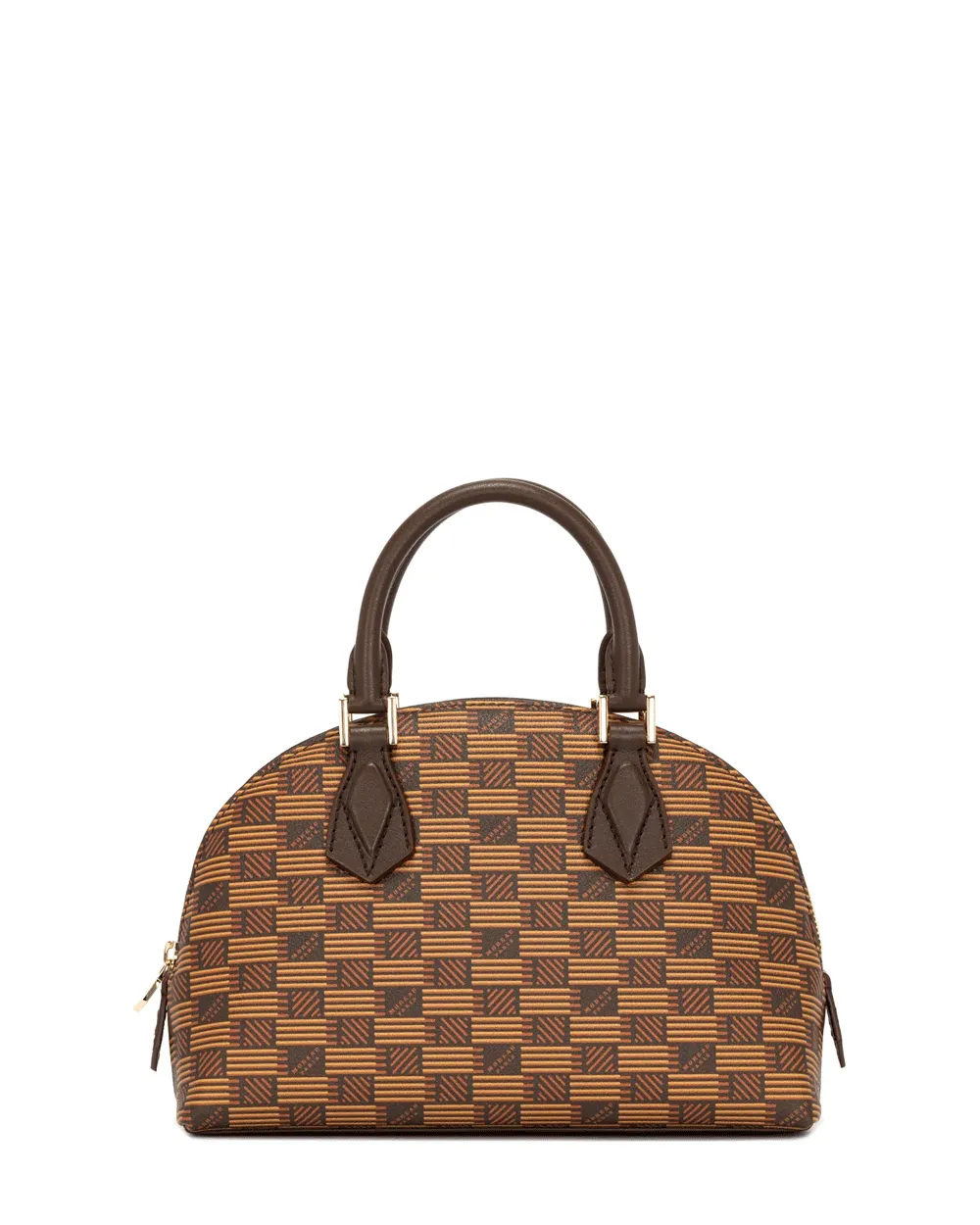 Small Reina Halfmoon Top Handle Bag in Chocolate