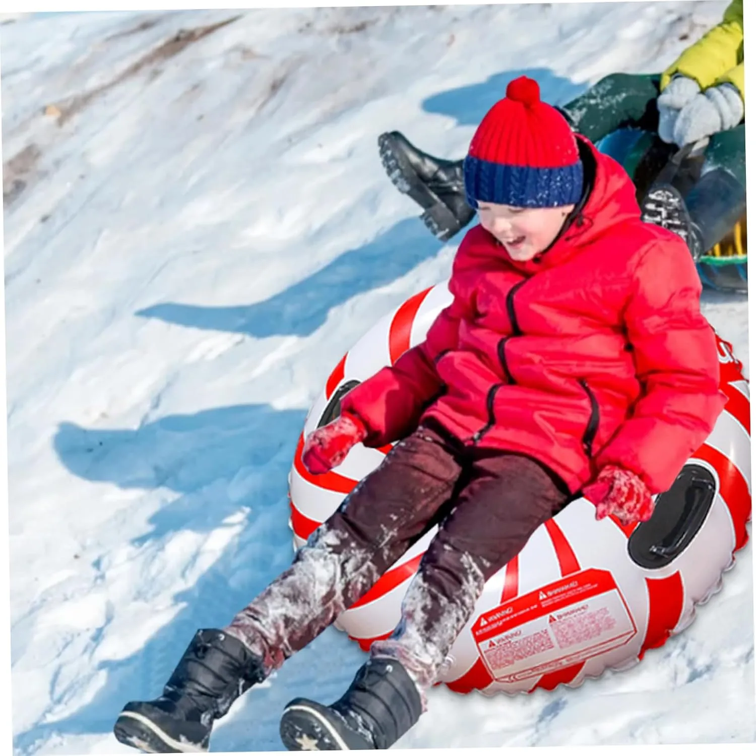Snow Tube 33.5 inch Sleds for Adults Inflatable Snow Sled with Handles Heavy Duty Adult Sledge Thicken Snow Toys for Winter