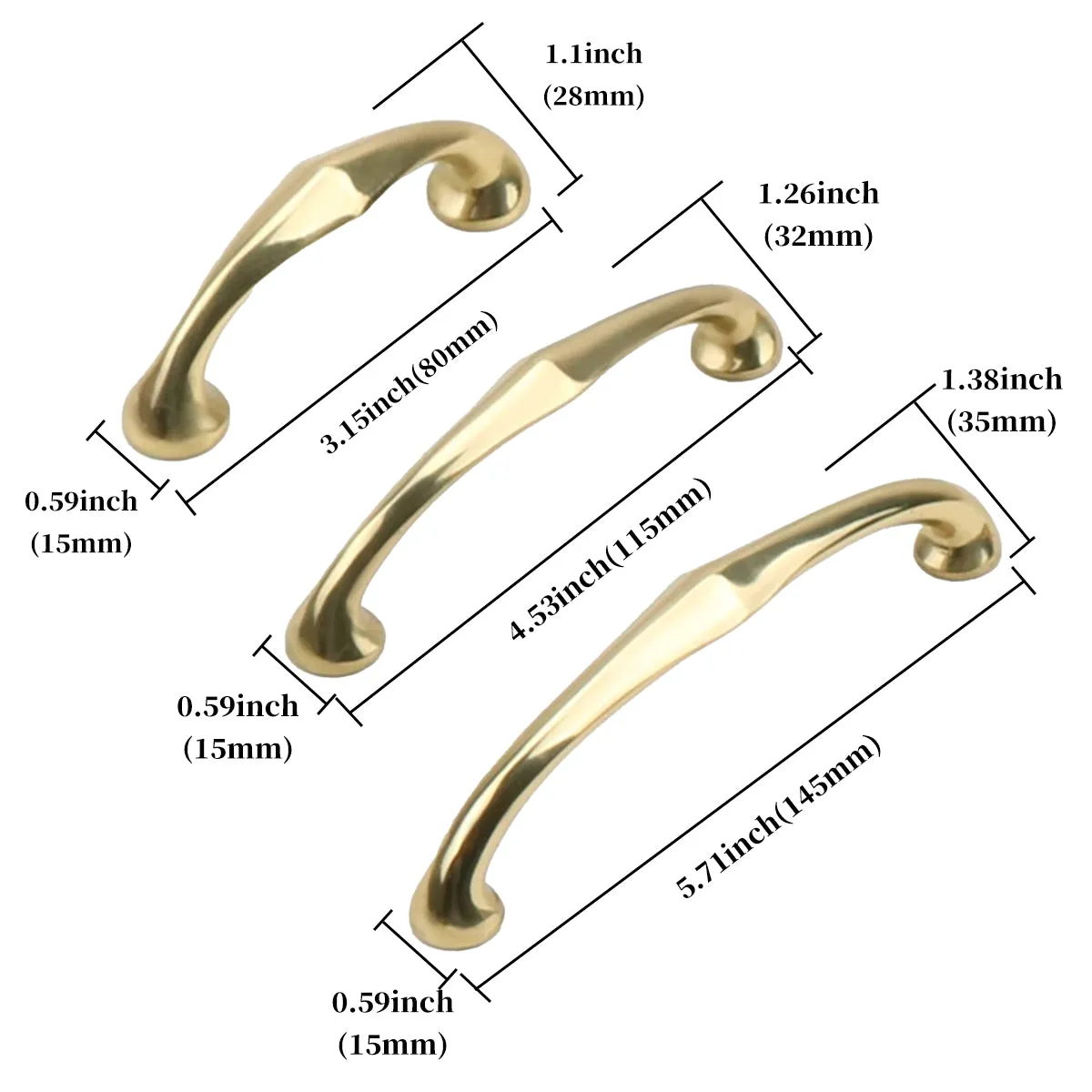 Solid Brass Cabinet Handles | Modern Cabinet Pull Handles