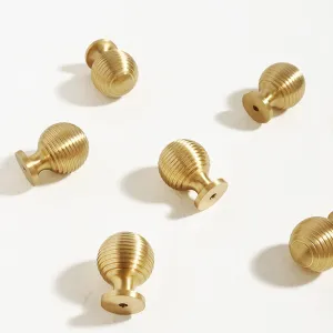 Solid Brass Cabinet Knobs – Modern Round Drawer Pulls