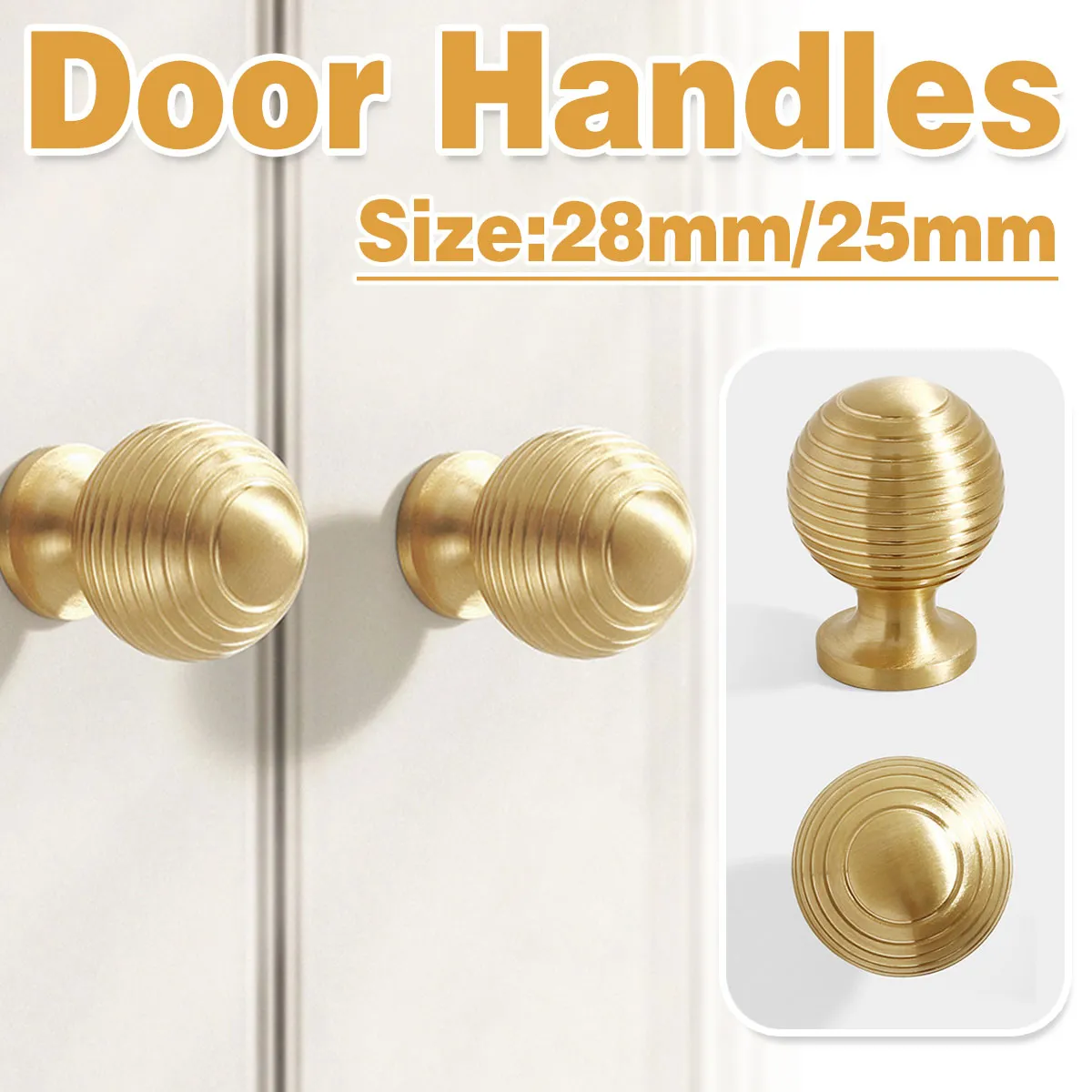 Solid Brass Cabinet Knobs – Modern Round Drawer Pulls