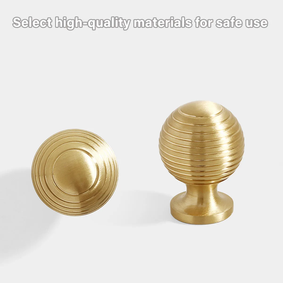 Solid Brass Cabinet Knobs – Modern Round Drawer Pulls
