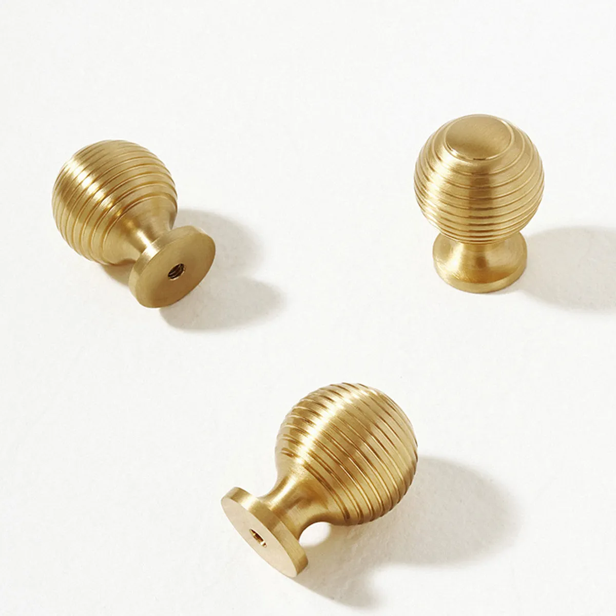 Solid Brass Cabinet Knobs – Modern Round Drawer Pulls