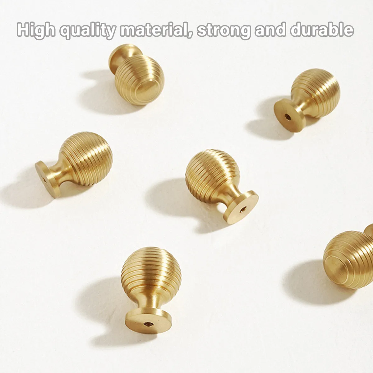 Solid Brass Cabinet Knobs – Modern Round Drawer Pulls