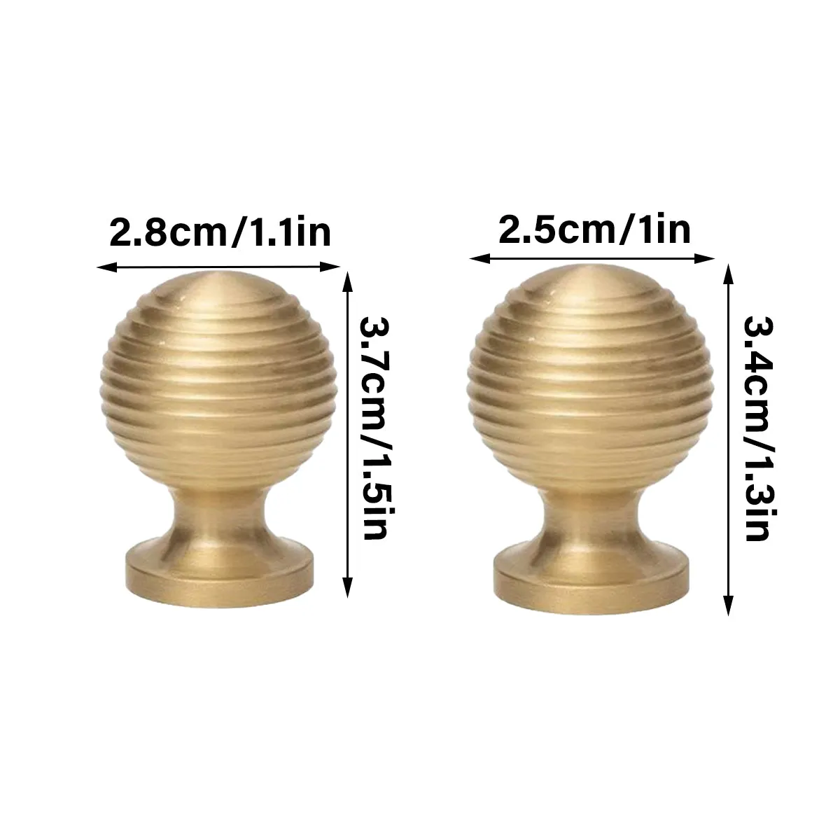 Solid Brass Cabinet Knobs – Modern Round Drawer Pulls