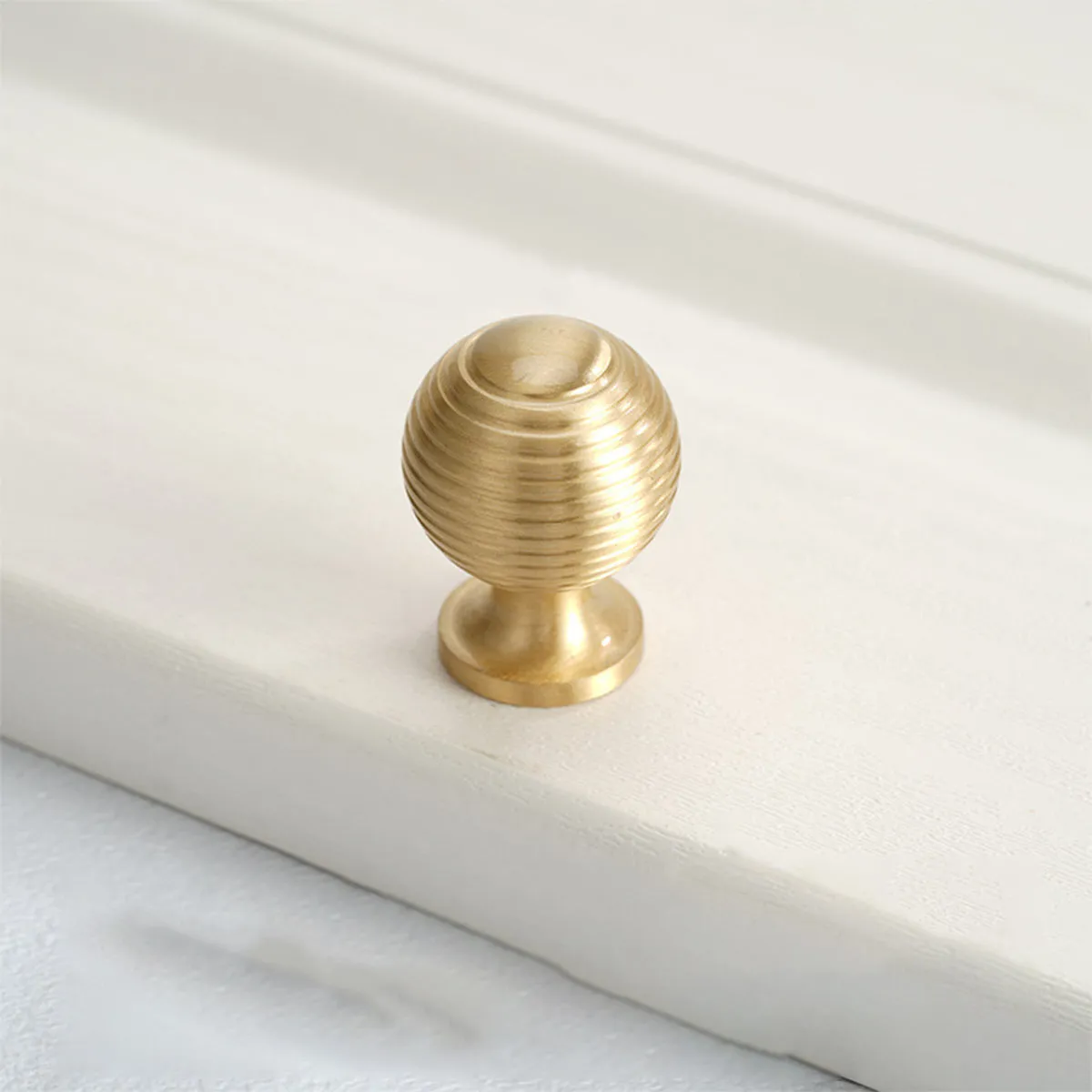 Solid Brass Cabinet Knobs – Modern Round Drawer Pulls