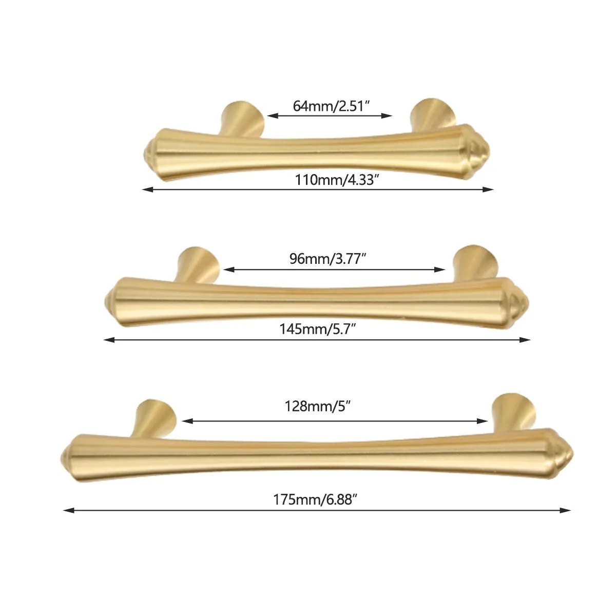 Solid Copper Cabinet Pull Handles – Modern Curved T-Bar Design