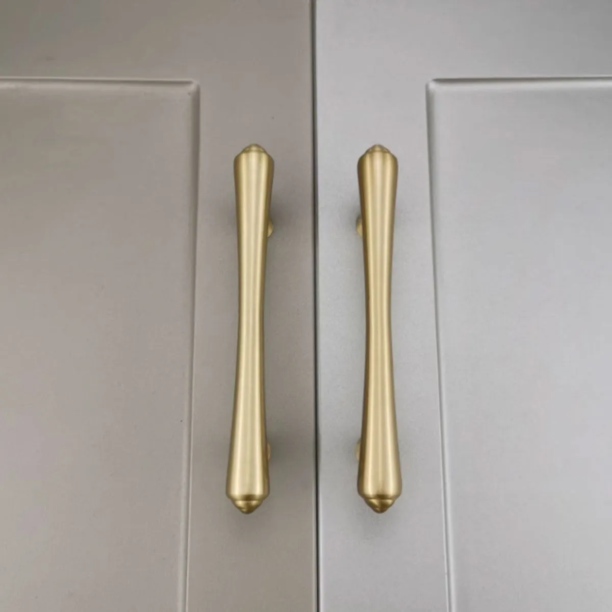 Solid Copper Cabinet Pull Handles – Modern Curved T-Bar Design