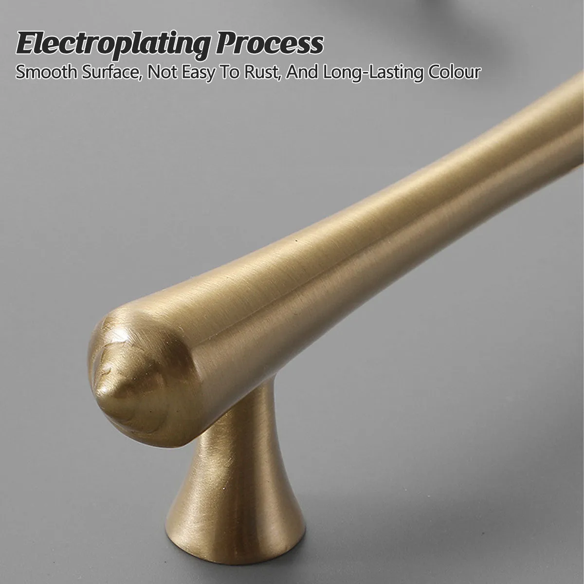 Solid Copper Cabinet Pull Handles – Modern Curved T-Bar Design