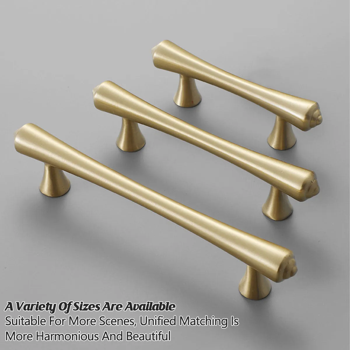 Solid Copper Cabinet Pull Handles – Modern Curved T-Bar Design