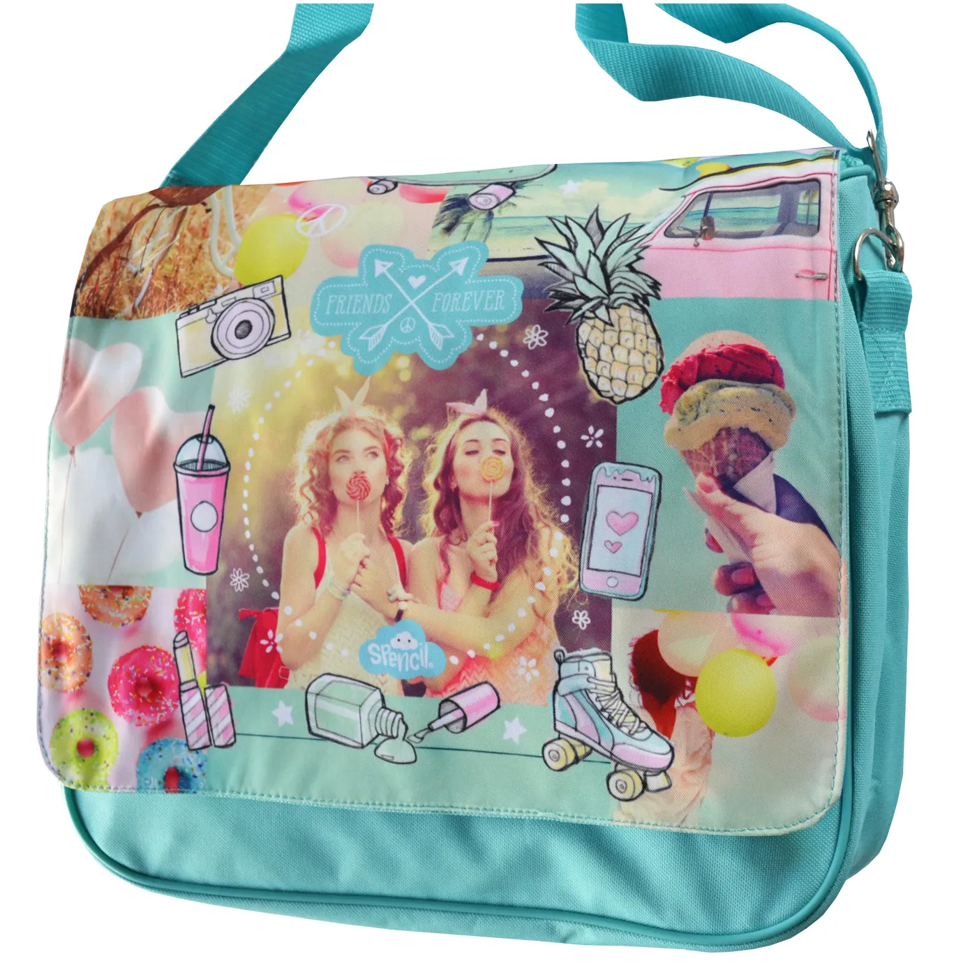 Spencil Kids Satchel Messenger Bag Friends Forever