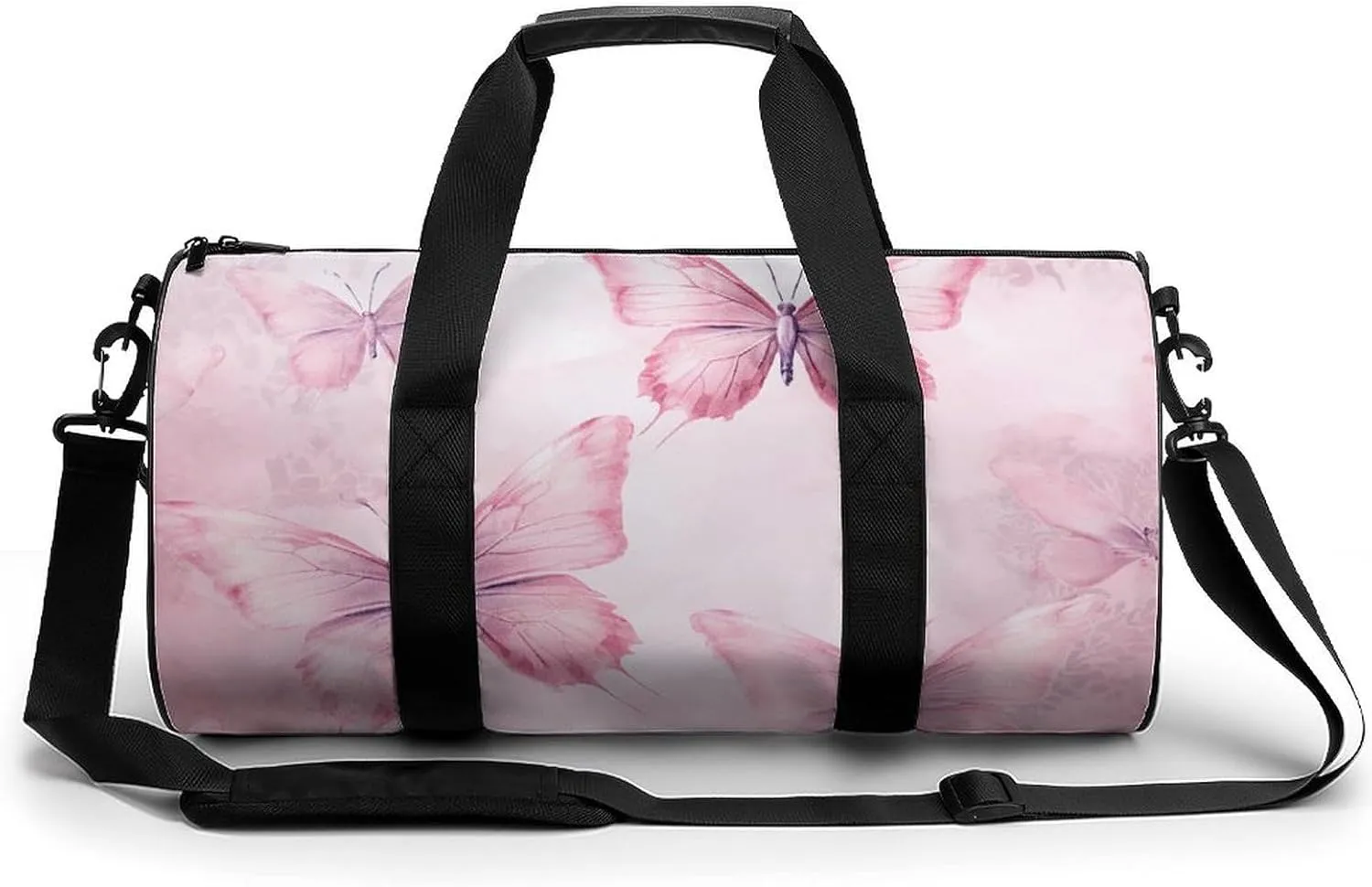 Sports Gym Bag for Women Men Travel Duffel Bag Peach Butterfly Pictures Weekender Bag Canvas Carry on Overnight Bag for Travel Swimming Fitness Workout Sports Duffle Bag