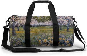 Sports Gym Bag for Women Men Travel Duffel Bag Tote Weekender Bag Rows of Trees Carry on Overnight Bag for Travel Swimming Fitness Workout Sports Duffle Bag