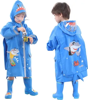 SSAWcasa Rain Poncho Kids, Toddler Girls Boys Rain Jacket Coat with Hood, Children Baby Raincoat Rainwear Gear Outerwear
