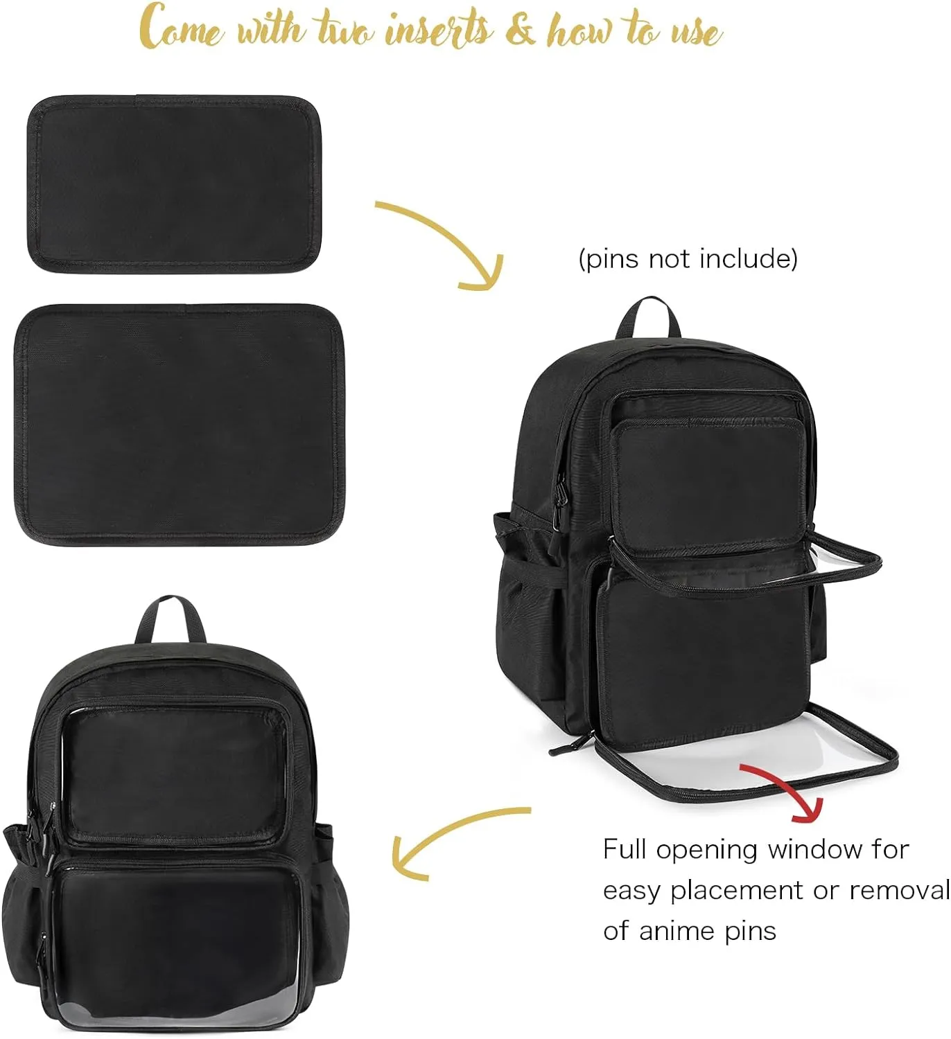 STEAMEDBUN Ita Bag Backpack with insert Pin Display Backpack for School Anime Cosplay