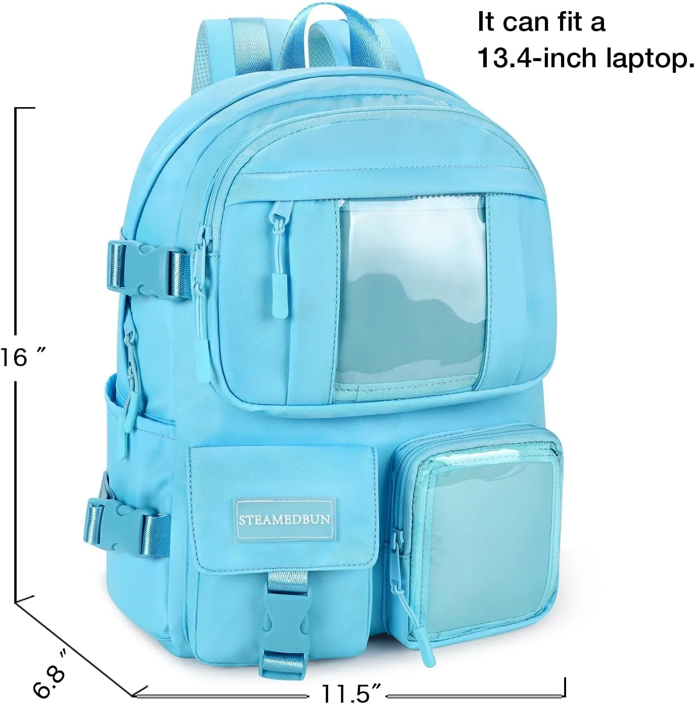 STEAMEDBUN Kawaii Backpack Cute Aesthetic Backpack for Girls,Ita Backpack with Inserts for School (without pins)