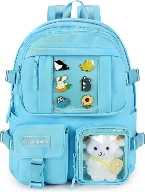 STEAMEDBUN Kawaii Backpack Cute Aesthetic Backpack for Girls,Ita Backpack with Inserts for School (without pins)