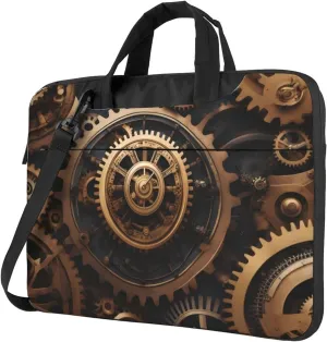 Steampunk Mechanical Gears pattern Fashionable and ultra-thin shoulder laptop bag Shockproof soft lining
