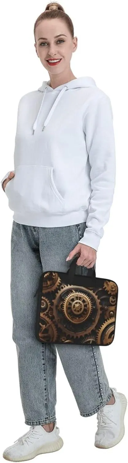 Steampunk Mechanical Gears pattern Fashionable and ultra-thin shoulder laptop bag Shockproof soft lining