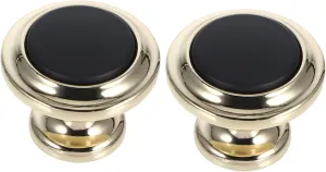 STOBOK Set of 2 Black Round Cabinet Door Knobs Kitchen Cabinet Knobs Drawer Handles Dec