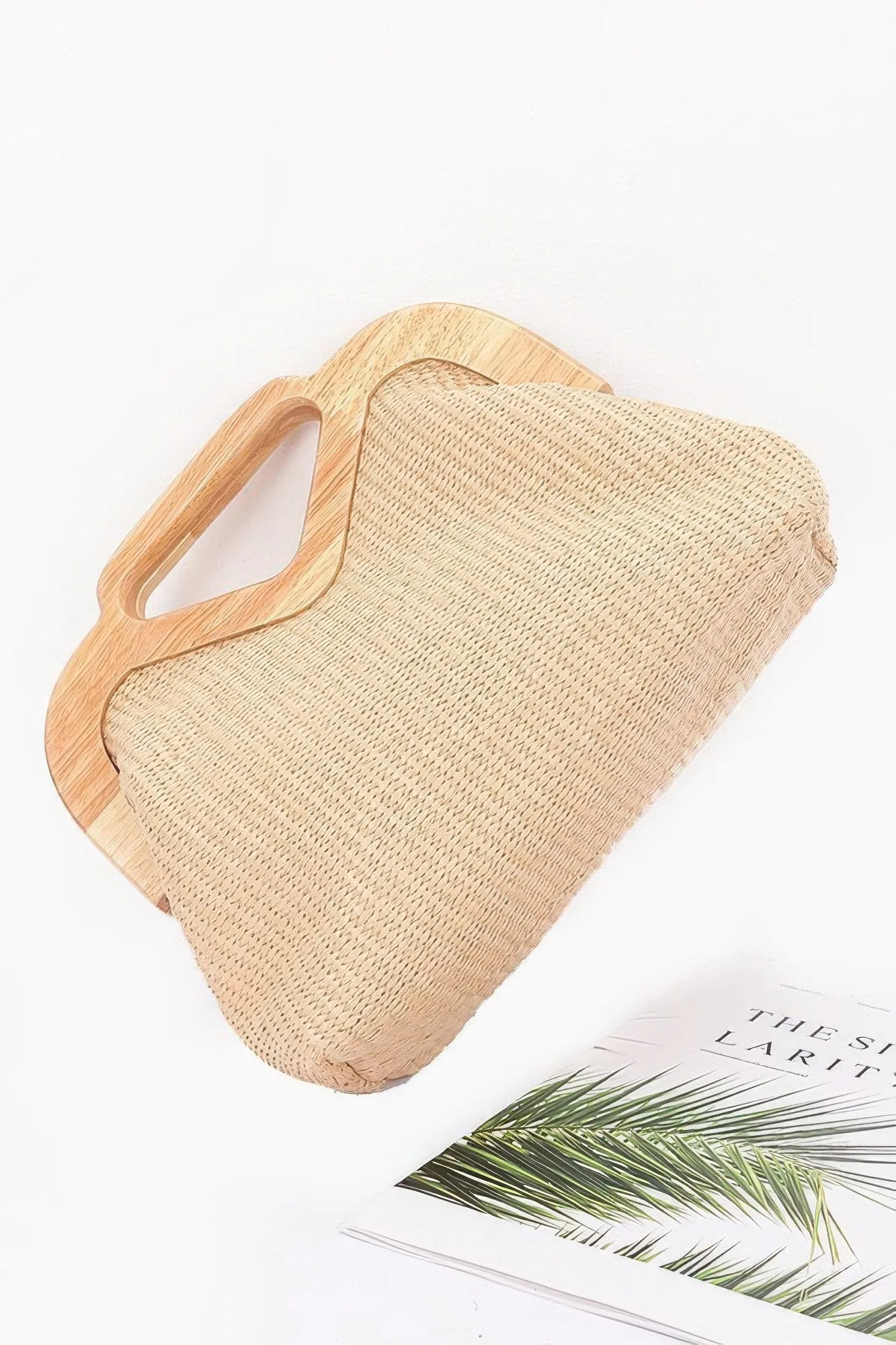 Straw Wood Frame Clutch