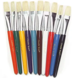 Stubby Paint Brushes - Flat (10 Pack)